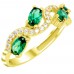 Χρυσό δαχτυλίδι Κ14 με οβάλ πράσινα ζιργκόν
